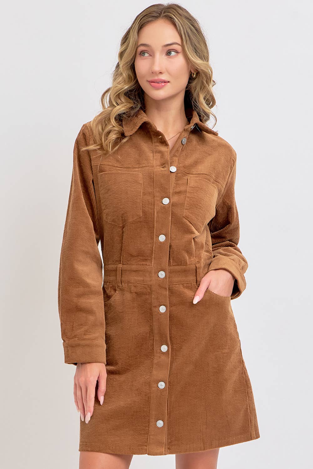Camel Corduroy Dress