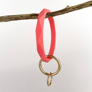 Diamond Shape Silicone Bracelet Keychain: Blue