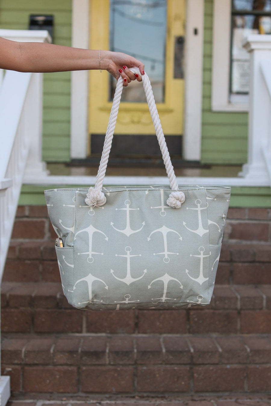 *FINAL SALE*Mist Anchors Rope Handle Summer Tote