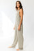 Olive Tank Textured Knit Jumpsuit With Pockets