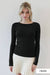 Black Wide Ribbed LS Top