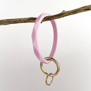Diamond Shape Silicone Bracelet Keychain: Blue