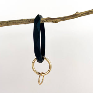 Diamond Shape Silicone Bracelet Keychain: Blue