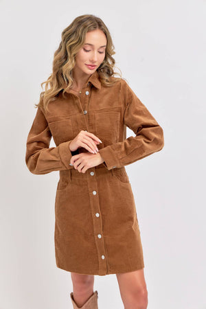 Camel Corduroy Dress