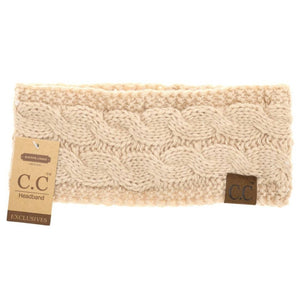 *FINAL SALE* Pale Pink Solid Cable Knit CC Head Wrap