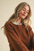 Mocha Floral Knit Puff Sleeve Sweater
