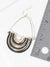 Hammered Metal Geometric Teardrop Dangle Earrings: Navy