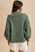 Sage Chunky Cable Knit Hal Zip Sweater
