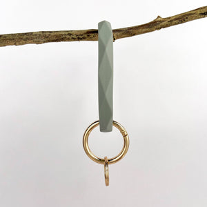 Diamond Shape Silicone Bracelet Keychain: Blue