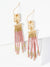 Boho Chic Seed Bead Fringe Earrings: Wine