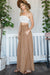 Camel Smocked Waist Band Wide Leg Maxi Pants