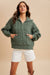 Sage Chunky Cable Knit Hal Zip Sweater