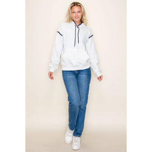 Grey Contrast Stitch Hoodie
