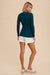 Emerald Teal Ribbed Notch Neck Top