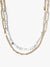 Dual Layer Paperclip Chain With Semiprecious Draping Necklace: BLACK
