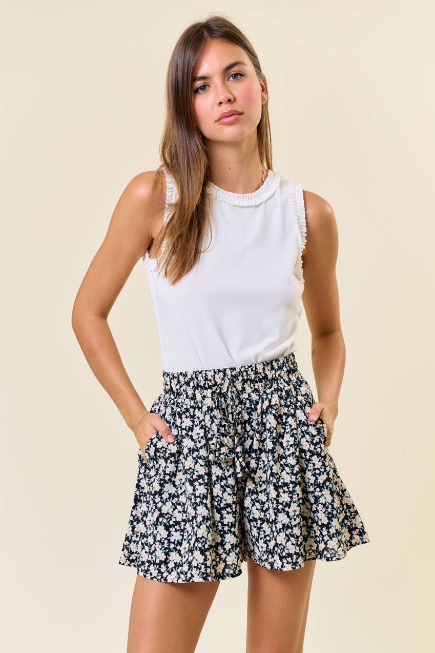 Floral Wide Leg Shorts