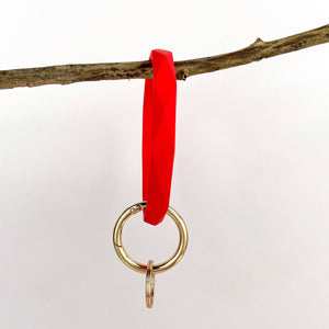 Diamond Shape Silicone Bracelet Keychain: Blue