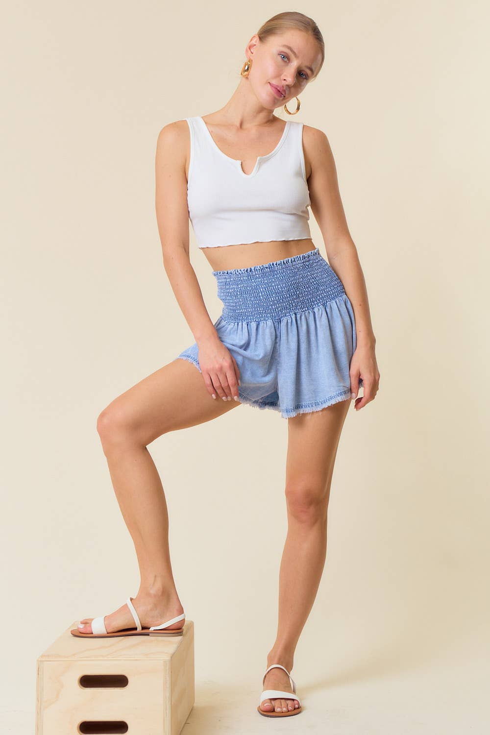 Tencel Denim Wide Leg Short