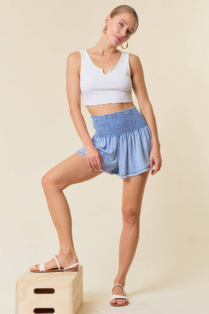 Tencel Denim Wide Leg Short