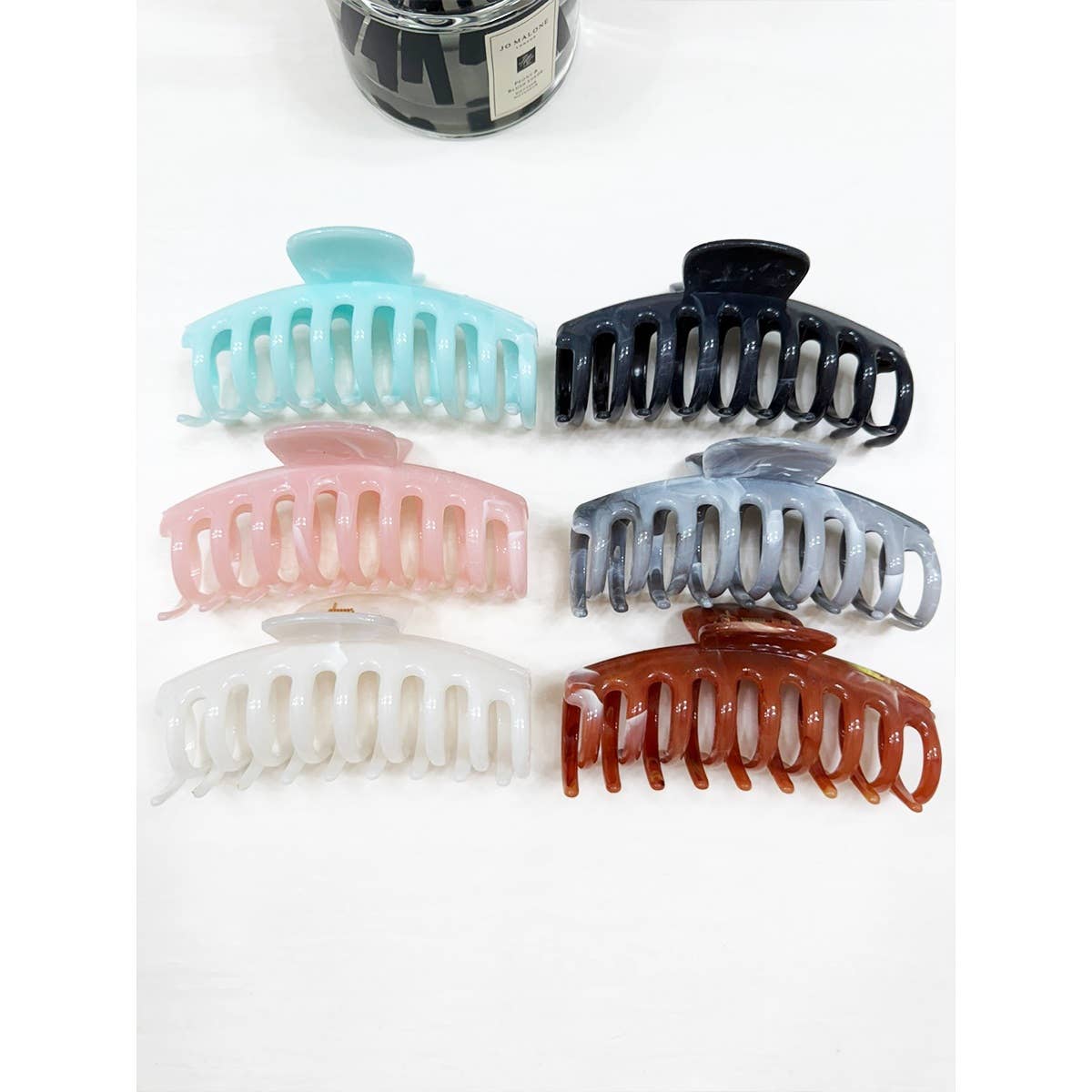 Shimmering Marbled Round Comb Hair Claw