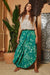 Green Soft Smocked Waistband Wide Leg Pants
