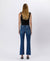 High Rise Crop Raw Hem Bootcut Jeans