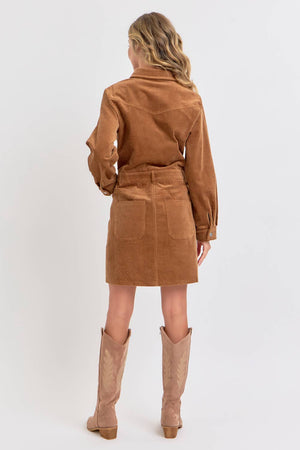 Camel Corduroy Dress