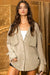 Washed OliveTextured Gauze Utility Button-down Shirt