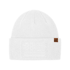 *FINAL SALE* Red Embossed 3D American Flag Beanie