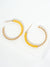 Metal and Wood Beads 30mm Lightweight Hoop Earrings: Brown Multi
