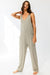Olive Tank Textured Knit Jumpsuit With Pockets