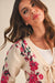 Cream Floral Tie Sweater