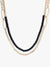 Dual Layer Paperclip Chain With Semiprecious Draping Necklace: GRAY