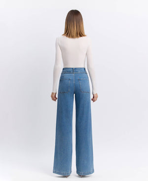 Tie Waist Wide Leg Jeans