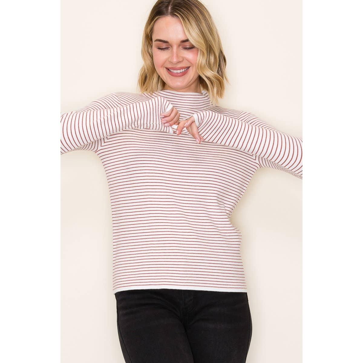 Ivory & Copper Striped Sweater