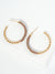 Metal and Wood Beads 30mm Lightweight Hoop Earrings: Brown Multi