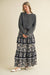 Black Tiered Floral Skirt