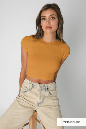 *FINAL SALE* Ochre Ribbed Baby Tee