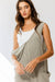 Olive Tank Textured Knit Jumpsuit With Pockets