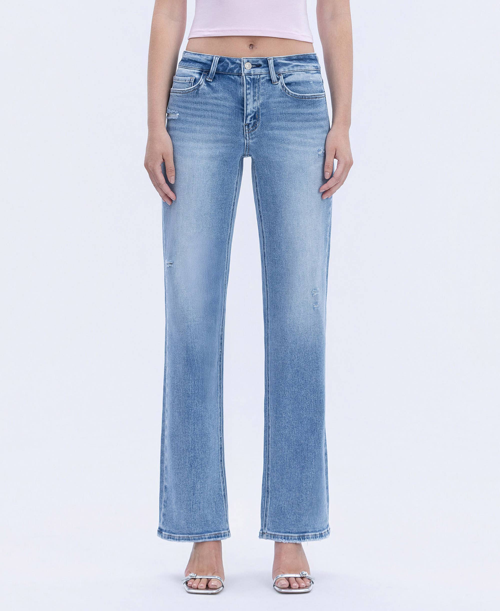 Aileeah Mid Rise Straight Jeans