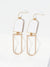 Geometric Enamel Dangle Drop Earrings: Light Grey