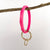 Diamond Shape Silicone Bracelet Keychain: Coral Red