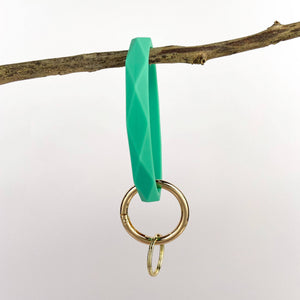 Diamond Shape Silicone Bracelet Keychain: Purple