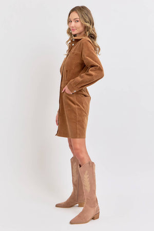 Camel Corduroy Dress