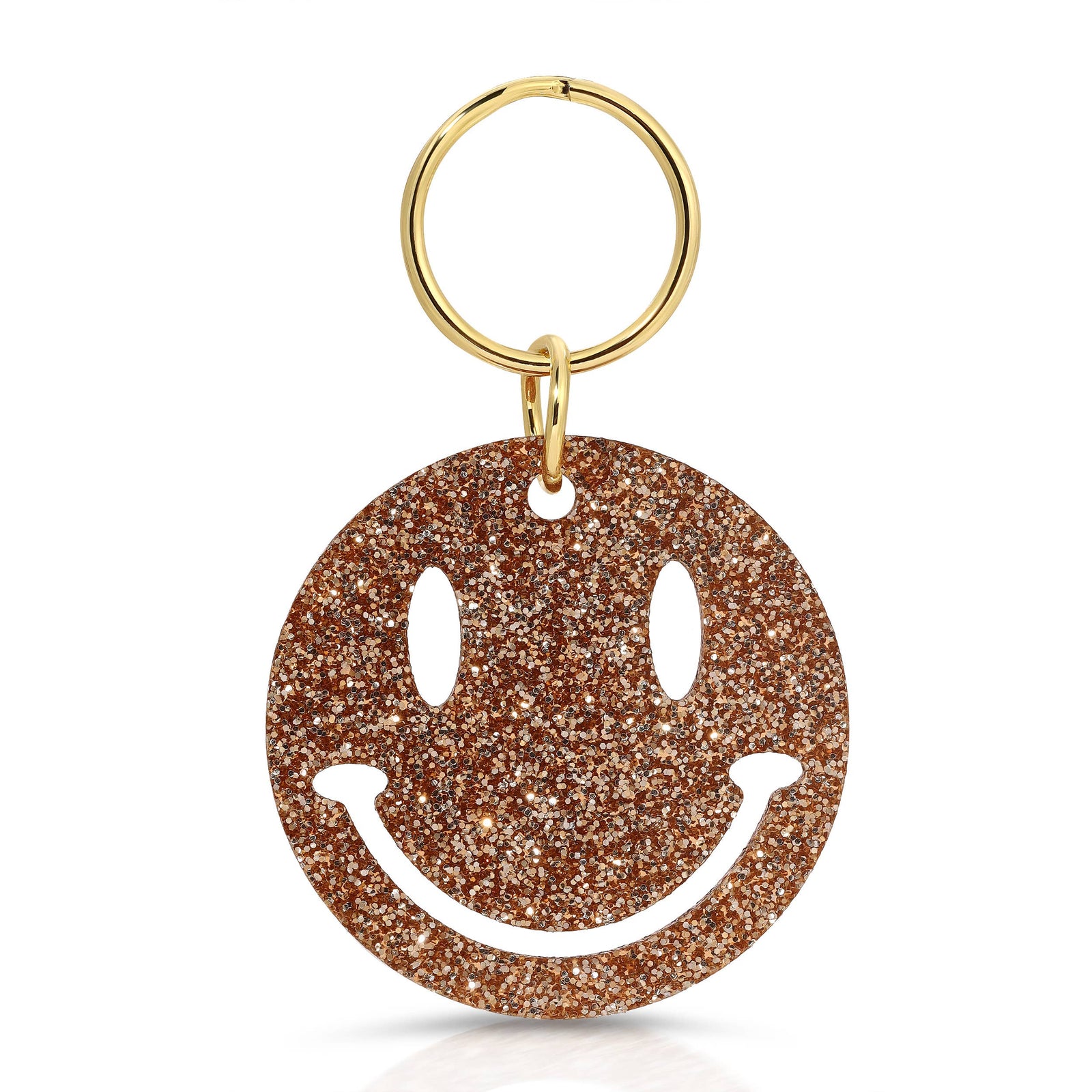 *FINAL SALE* Gold Glitter Key - Shape - SMILEY FACE