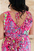 Bless Your Heart V-Neck Dress in Neon Fuchsia