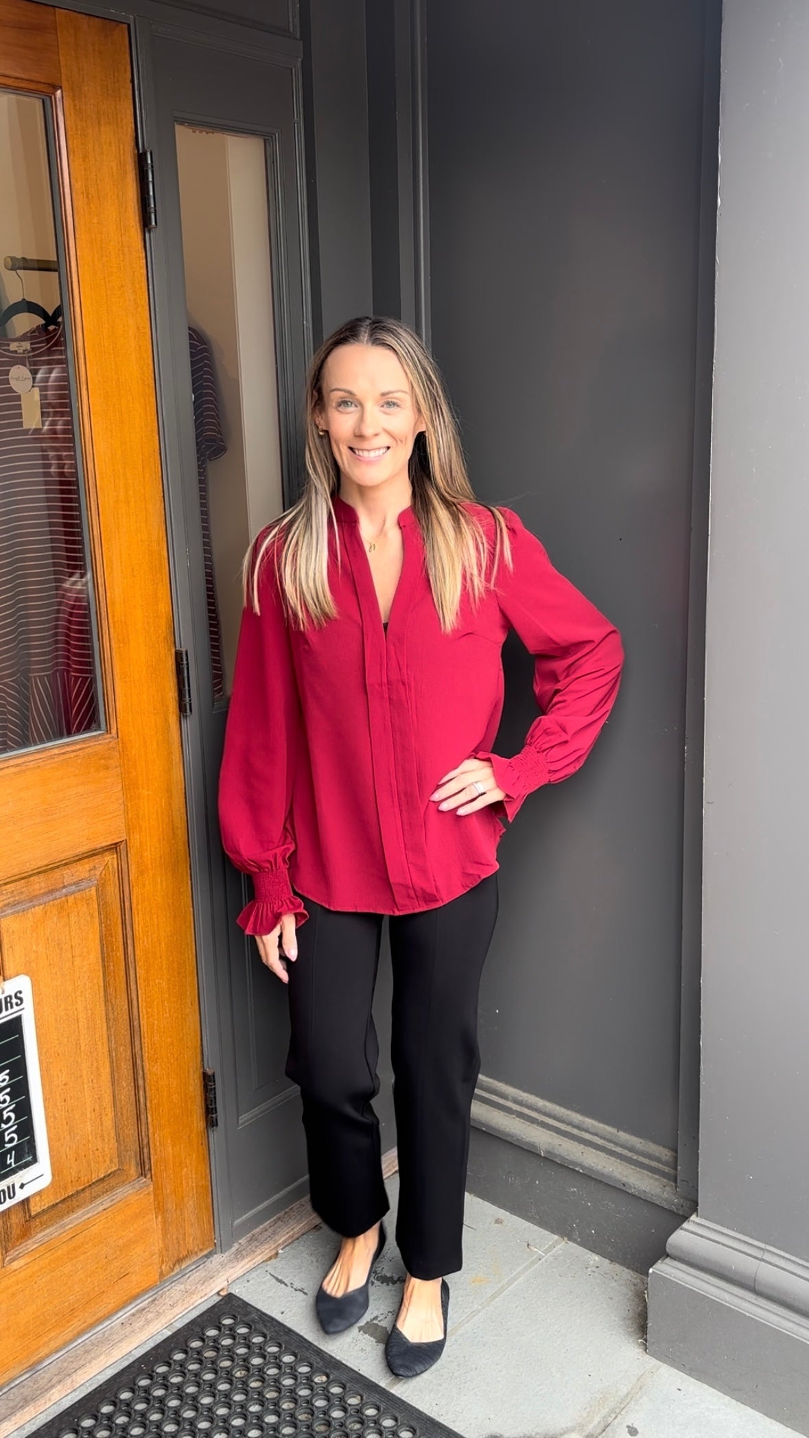 *FINAL SALE* Burgundy Essential Blouse