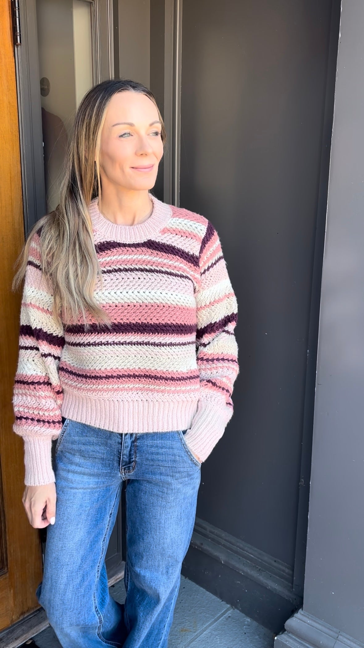 *FINAL SALE* Rosebud Ashville Stripe Sweater