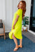 Dolman Sleeve Maxi Dress in Neon Yellow