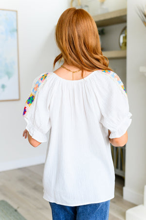 Don't You, Forget About Me Crinkle Knit Blouse